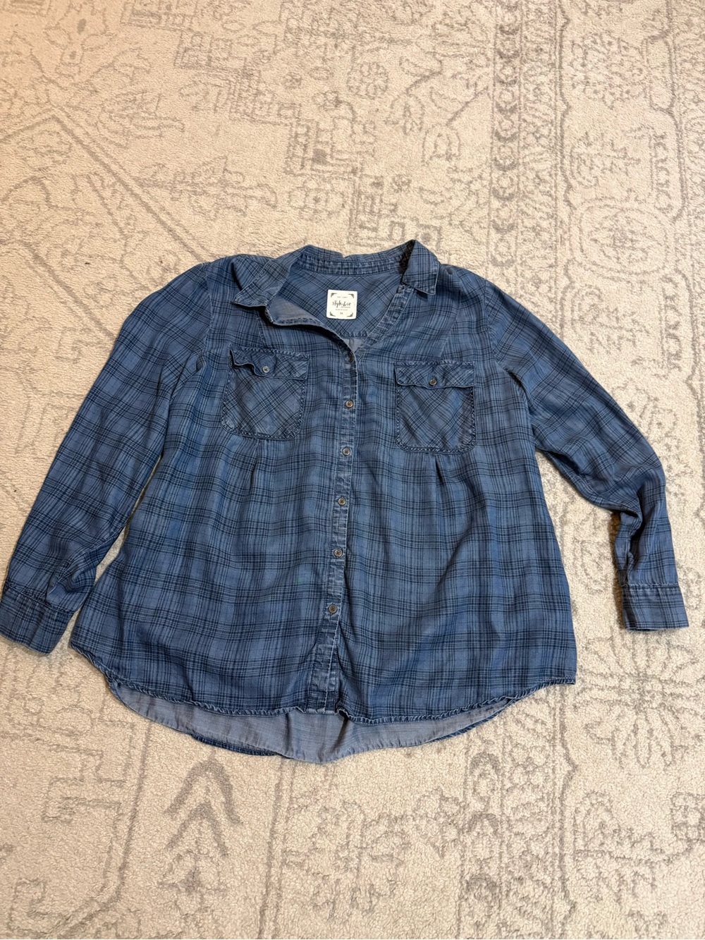Women’s Style & Co. 3x Plaid Button-Up Shirt